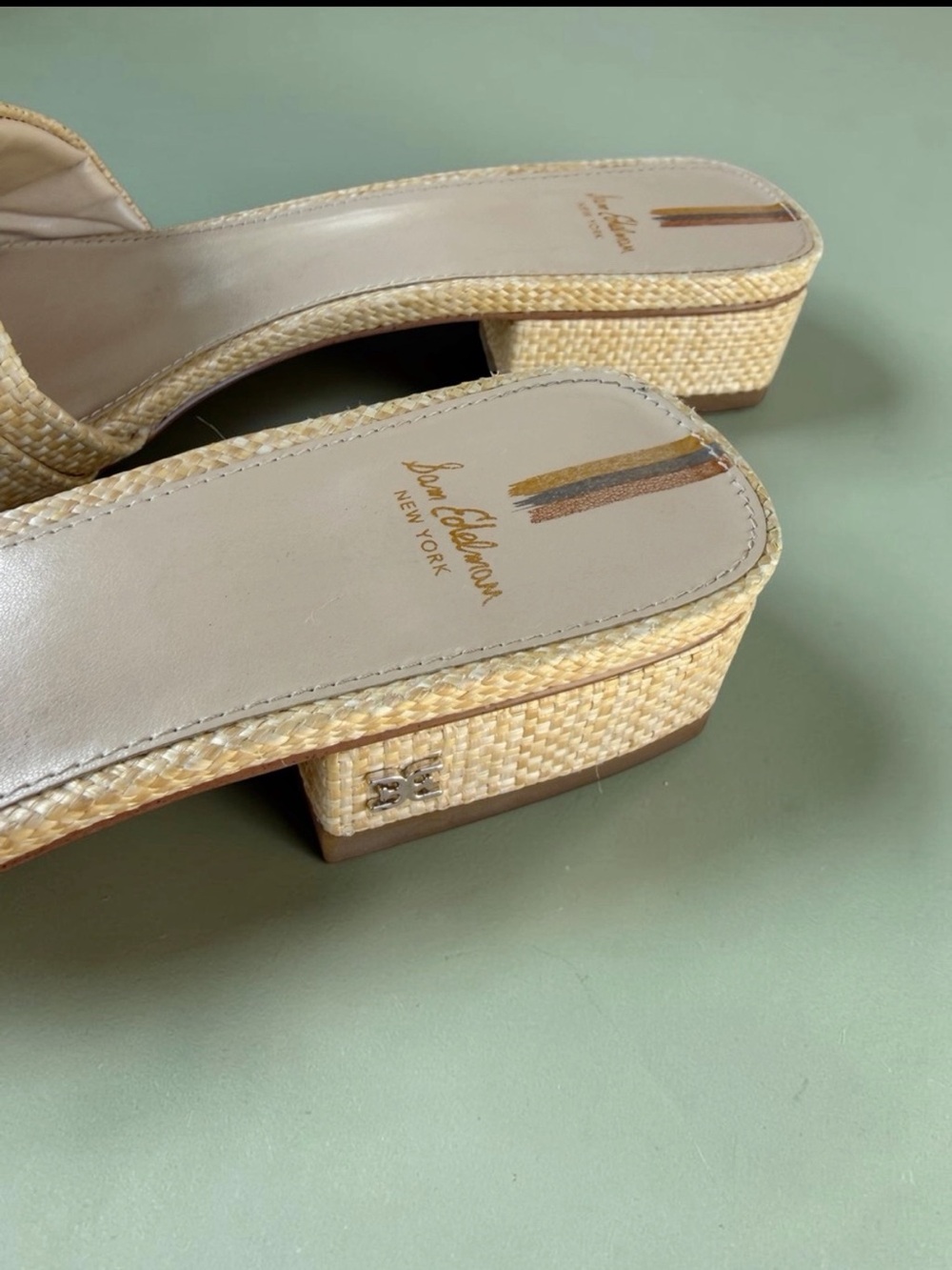 Sam Edelman Raffia Deacon Buckle Slide Sandals - Size 8.5 - Picture 8 of 14